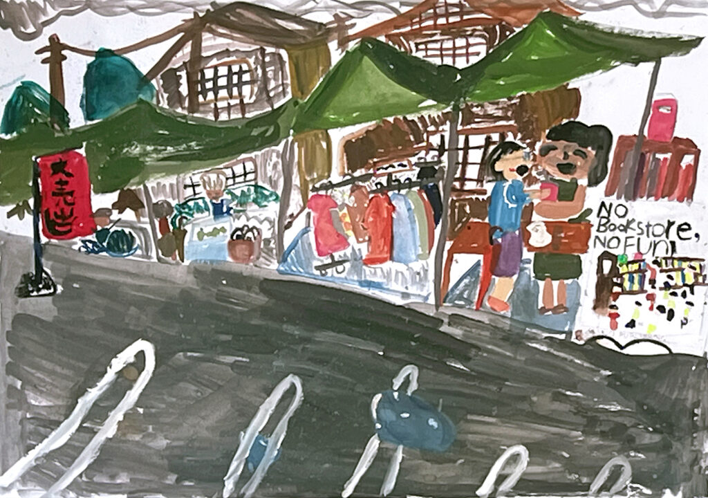 「マルシェの風景」保内小学校　３年　岡田　あさひ