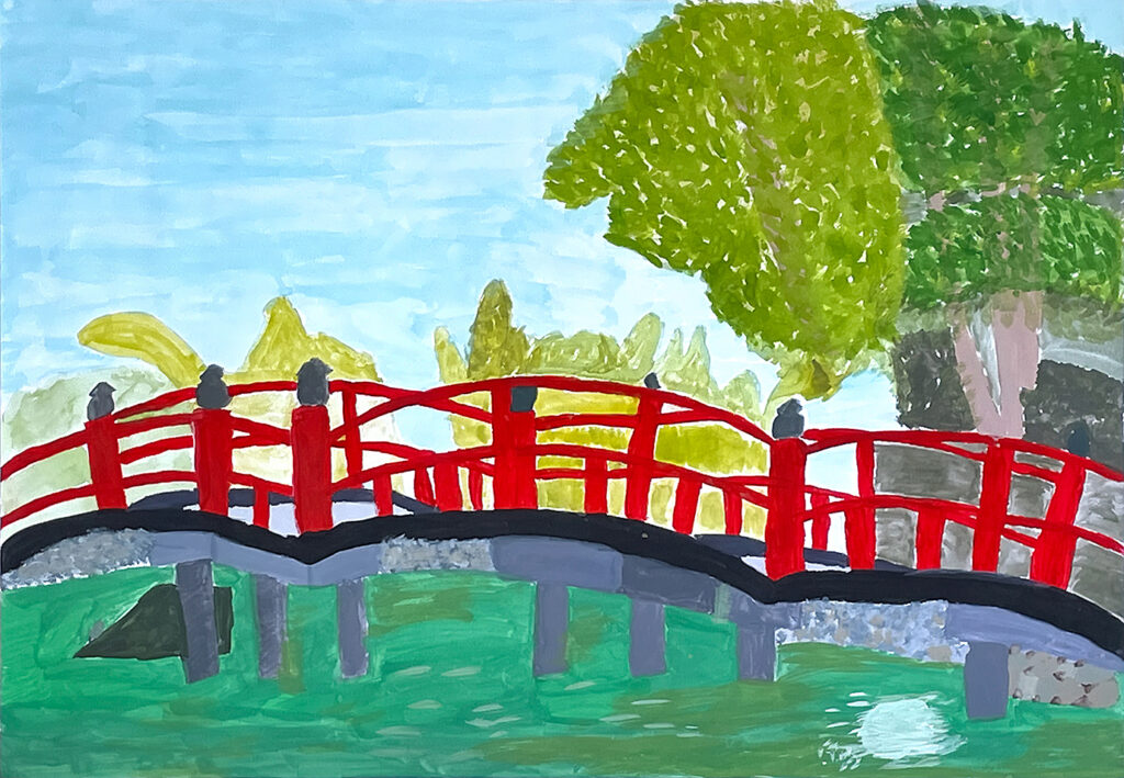 銅賞「八幡様の源氏橋」裏館小　2年　白井　朱織