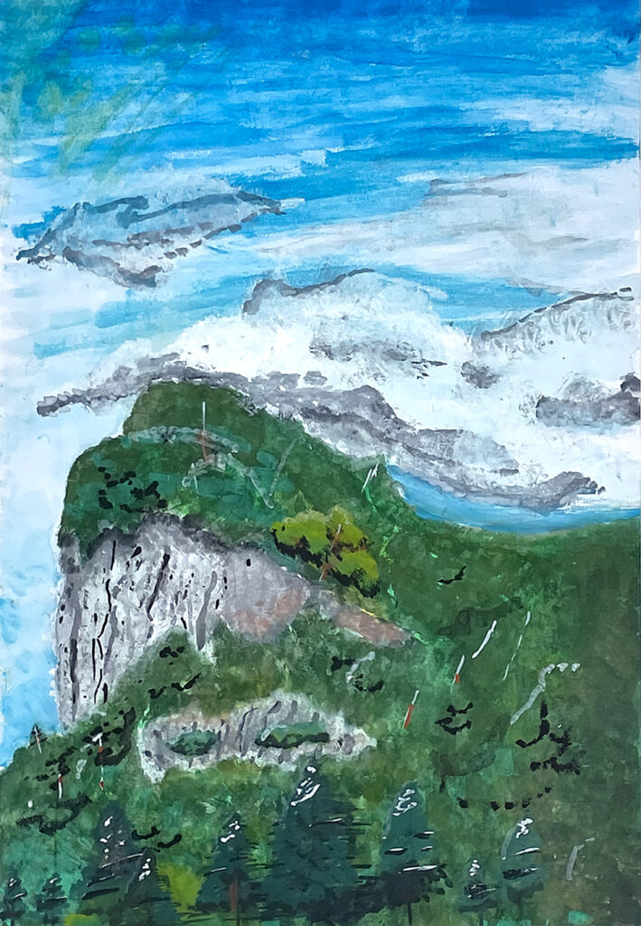 銅賞「八木鼻にかかる雲」飯田小　6年　市川　雄教