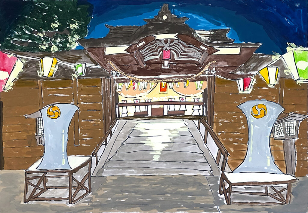銅賞「夜の八幡様」一ノ木戸小　3年　柳取　亘