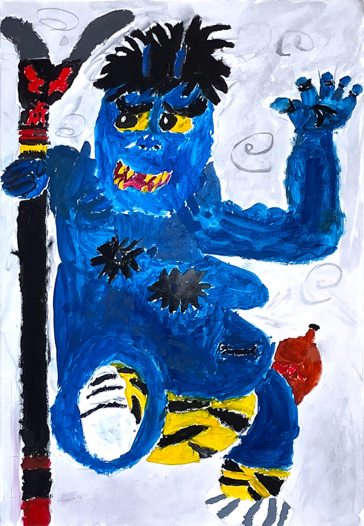 銀賞「大好きな本成寺の青鬼」嵐南小　2年　甲野　雄聖