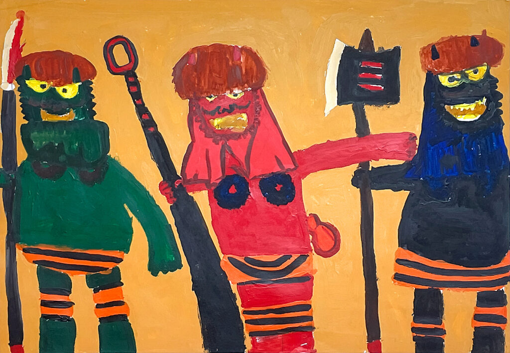 銅賞「本成寺の鬼おどり」一ノ木戸小　3年　鈴木　譲